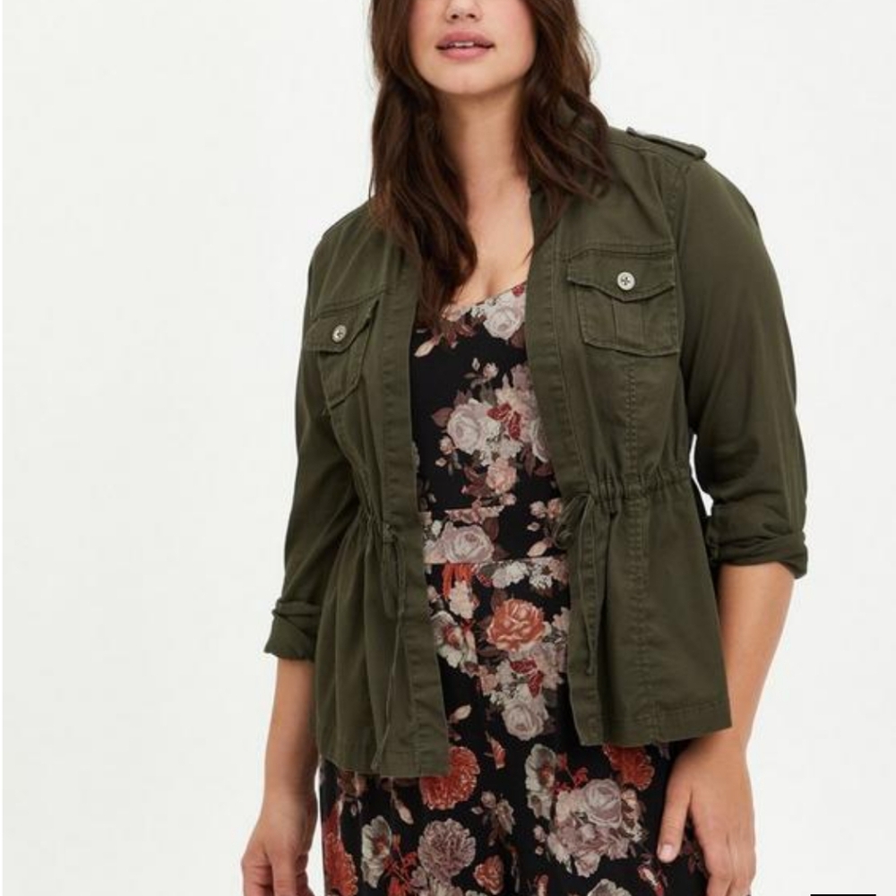 Torrid Peplum Twill Jacket  Sz.4X NWT Green